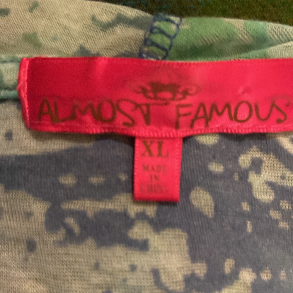JR’s Hoodie Burnout Top 3/4 sleeves XL Almost Famous - Picture 7 of 7